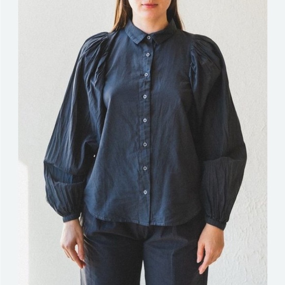 Caron Callahan Alastair Cotton Shirt - Charcoal Batiste - Picture 1 of 7